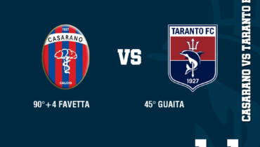 Serie D – Girone H, il recupero: Favetta risponde a Guaita, è solo pari fra Casarano-Taranto