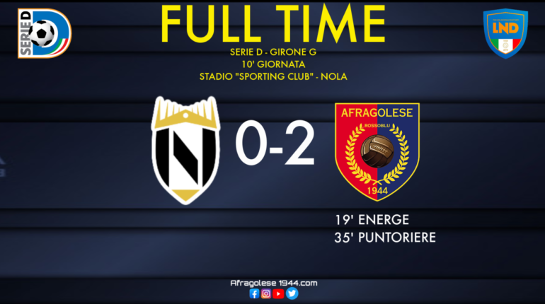 Serie D, Nola-Afragolese: 0-2. Agli uomini di Masecchia basta il primo tempo Serie D, Nola-Afragolese: 0-2. Agli uomini di Masecchia basta il primo tempo