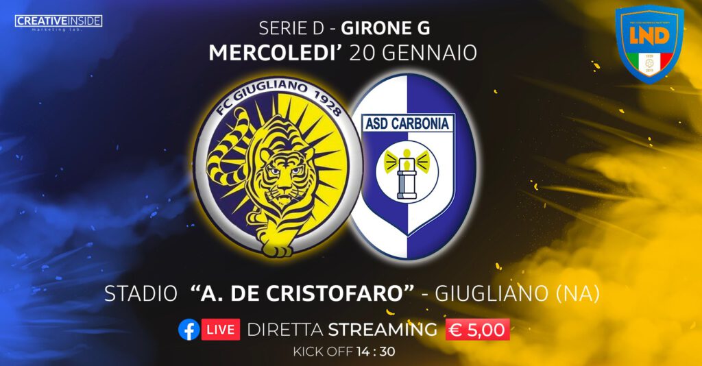 Serie D, Giugliano-Carbonia: 2-3. I tigrotti si svegliano tardi, inutile la doppietta di Fernandez