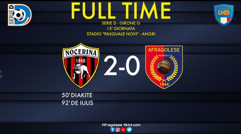 Serie D – Nocerina-Afragolese: 2-0. I molossi si scatenano nella ripresa, momento sempre più buio per i rossoblu