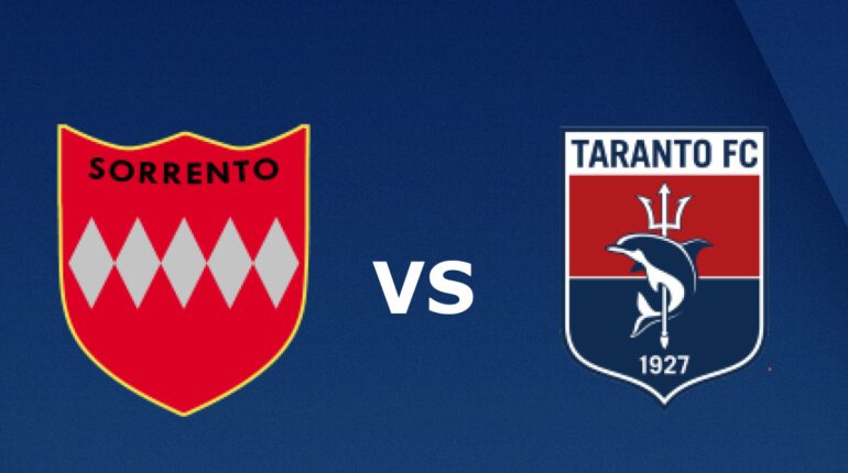Serie D – Sorrento-Taranto: 0-3. Ospiti cinici, prosegue la crisi dei costieri