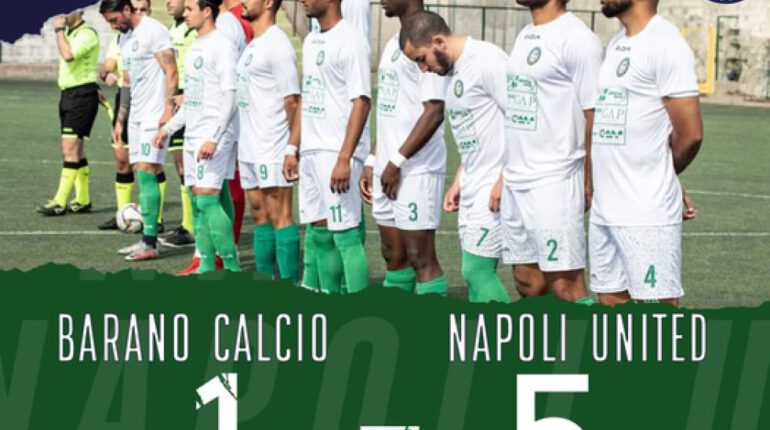Barano-Napoli United: 1-5. Manita in rimonta per i ragazzi di Fasano