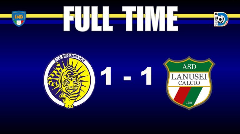 Serie D – Giugliano-Lanusei: 1-1. Un pareggio che non serve per i tigrotti